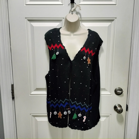 planet & company Sweaters - Celebration Wear Planet And Company Festive Black Cardigan with Holiday Accents